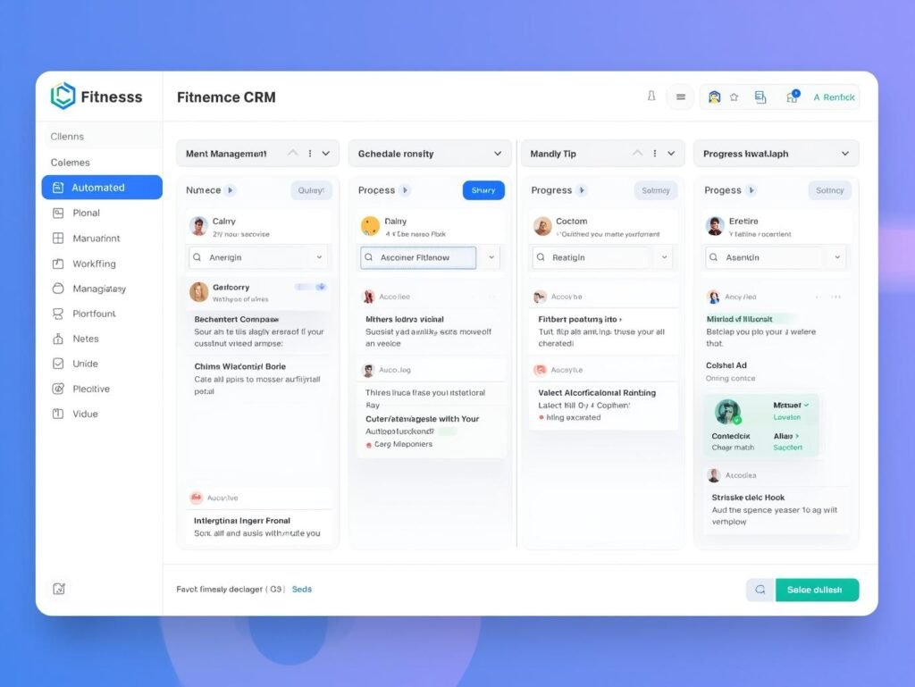 Fitness coach CRM workflow with automated check ins highlighted. 1